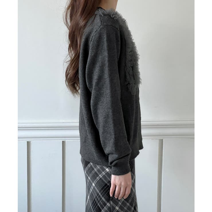 ラッフルポイントニットカーディガン 2025 AW | by muni:r | 詳細画像22 