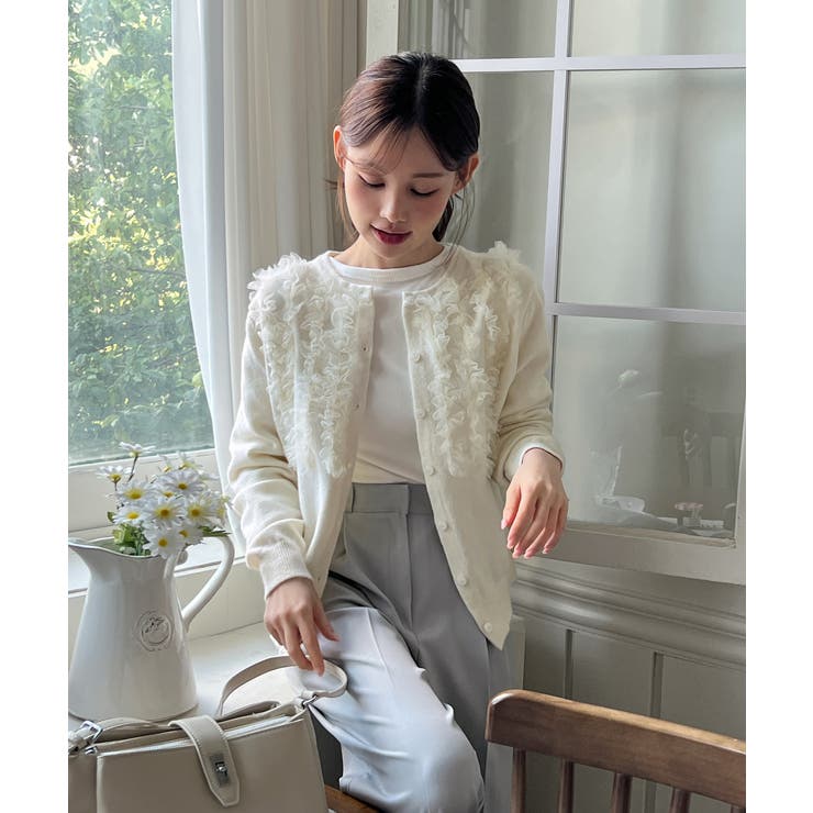 ラッフルポイントニットカーディガン 2025 AW | by muni:r | 詳細画像6 