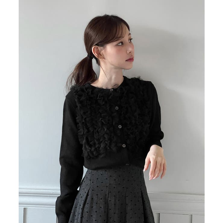 ラッフルポイントニットカーディガン 2025 AW | by muni:r | 詳細画像8 