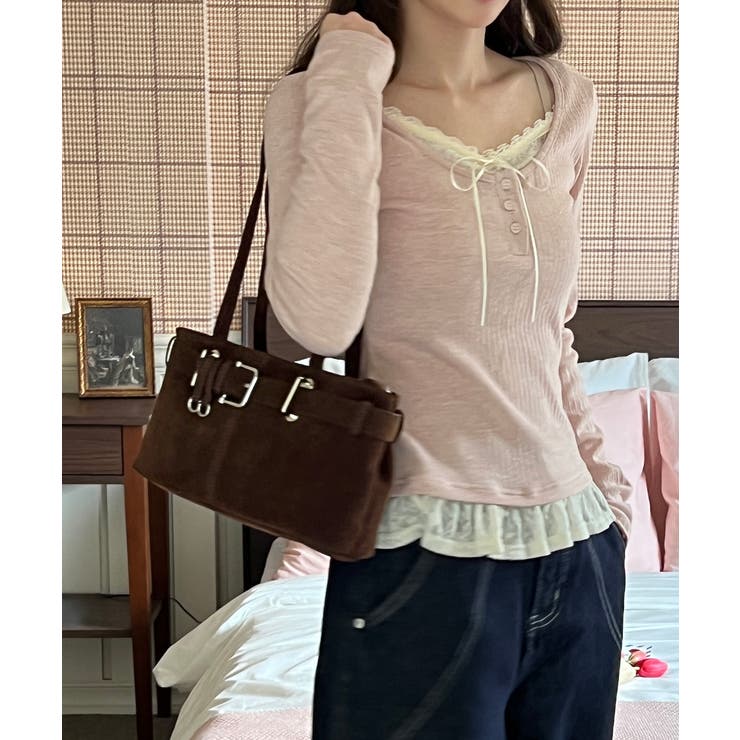 【着用動画あり 2色展開】バックルスウェードショルダーバッグ 2025 | by muni:r | 詳細画像5 