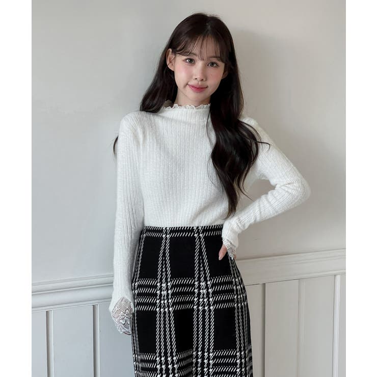 チェックフレアニットスカート 2025 AW | by muni:r | 詳細画像2 