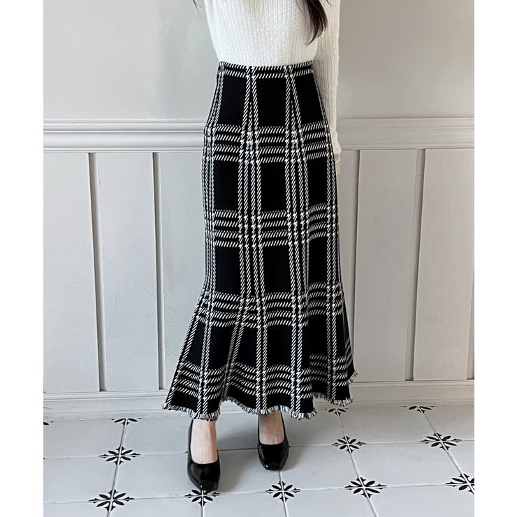 チェックフレアニットスカート 2025 AW | by muni:r | 詳細画像5 