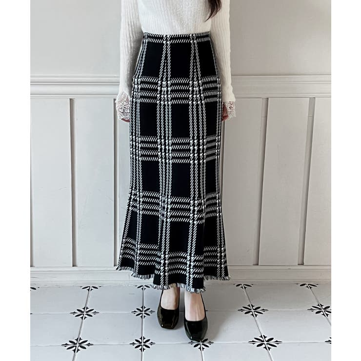 チェックフレアニットスカート 2025 AW | by muni:r | 詳細画像7 