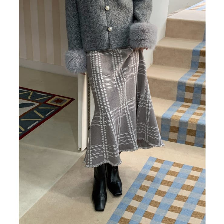 チェックフレアニットスカート 2025 AW | by muni:r | 詳細画像9 