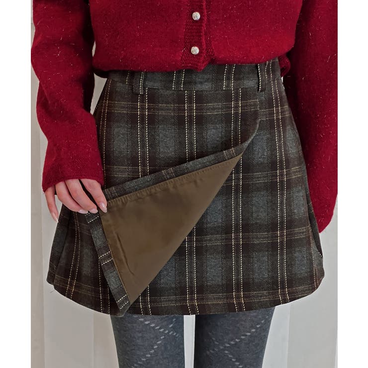 モダンチェックラップミニスカート 2025 AW | by muni:r | 詳細画像15 