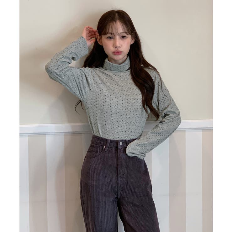 ドットハイネックTシャツ 2025 AW | by muni:r | 詳細画像3 