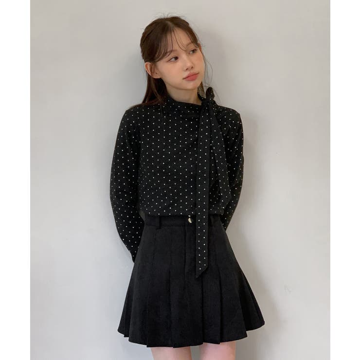 【着用動画あり 3色展開】ドットリボンハイネックトップス 2025 | by muni:r | 詳細画像10 