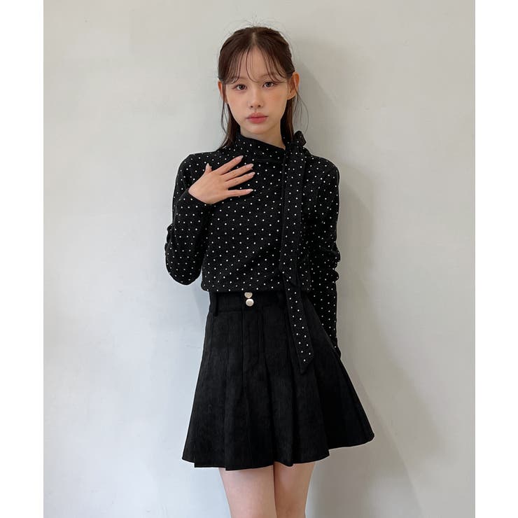 【着用動画あり 3色展開】ドットリボンハイネックトップス 2025 | by muni:r | 詳細画像12 