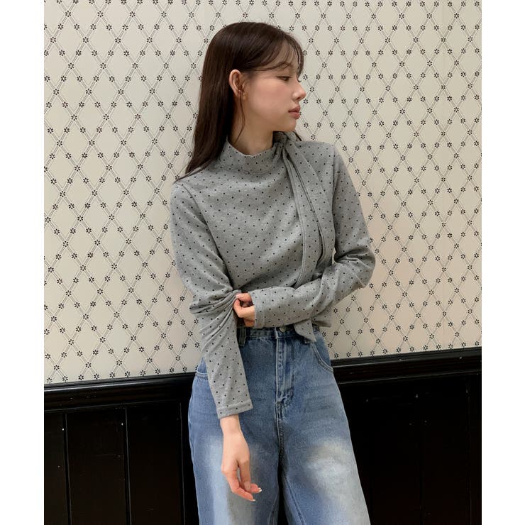 【着用動画あり 3色展開】ドットリボンハイネックトップス 2025 | by muni:r | 詳細画像17 