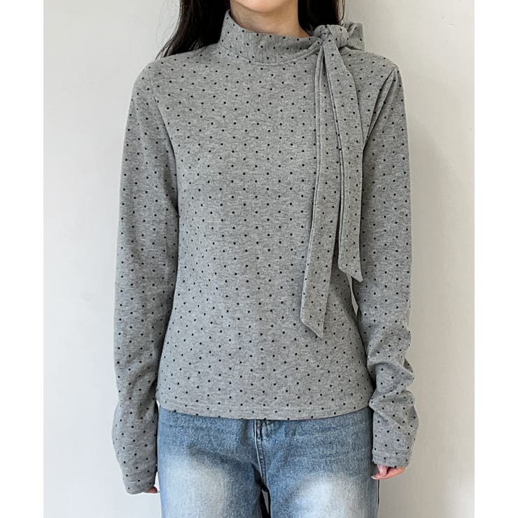 【着用動画あり 3色展開】ドットリボンハイネックトップス 2025 | by muni:r | 詳細画像20 