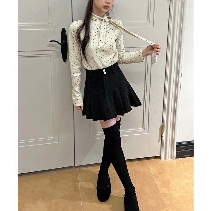 【着用動画あり 3色展開】ドットリボンハイネックトップス 2025 | by muni:r | 詳細画像5 