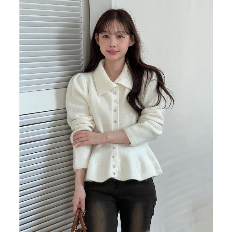 パールフレアニットカーディガン 2025 AW | by muni:r | 詳細画像1 