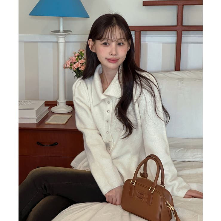 パールフレアニットカーディガン 2025 AW | by muni:r | 詳細画像10 