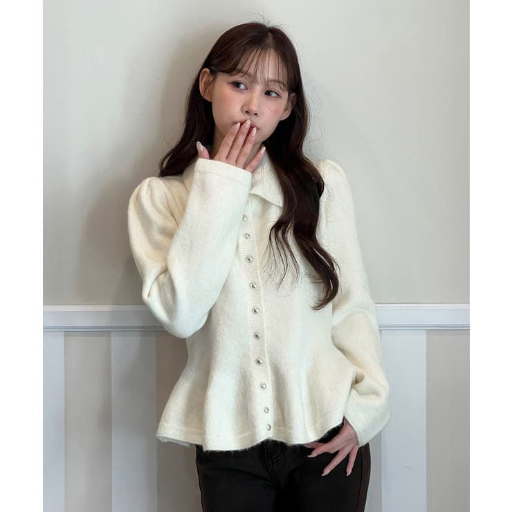 パールフレアニットカーディガン 2025 AW | by muni:r | 詳細画像11 