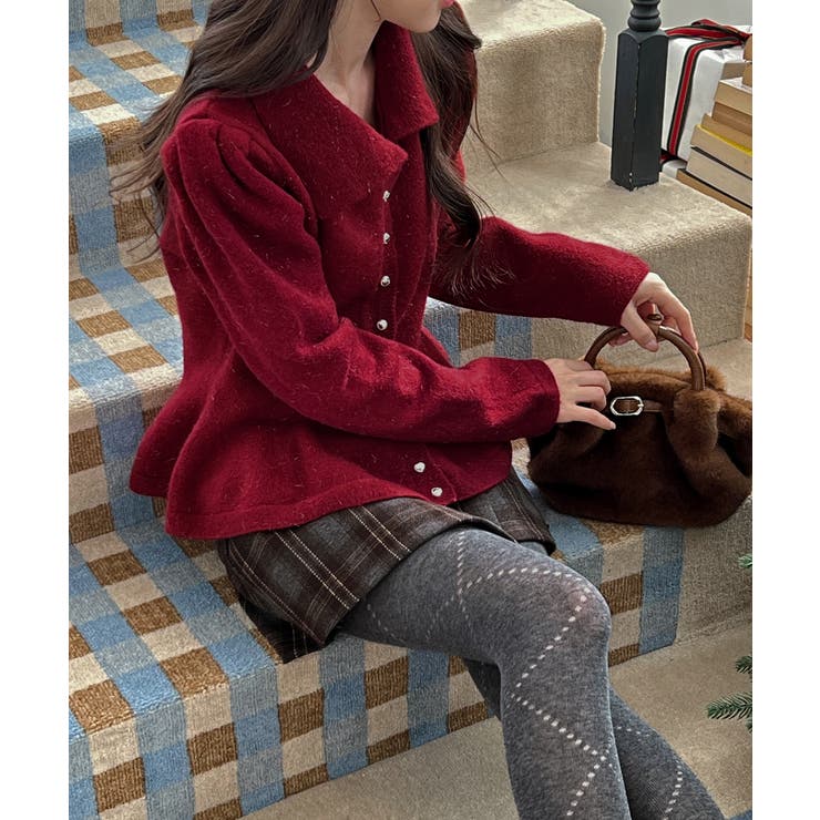 パールフレアニットカーディガン 2025 AW | by muni:r | 詳細画像16 