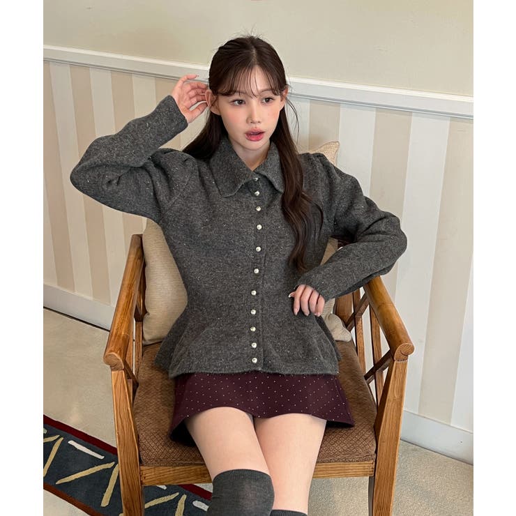 パールフレアニットカーディガン 2025 AW | by muni:r | 詳細画像32 