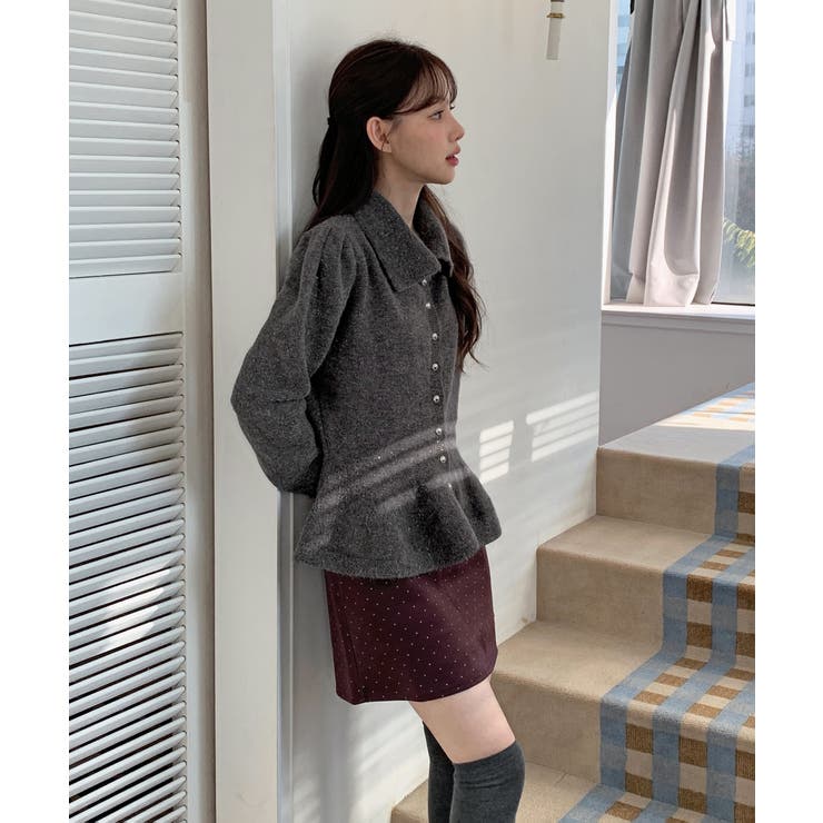 パールフレアニットカーディガン 2025 AW | by muni:r | 詳細画像35 