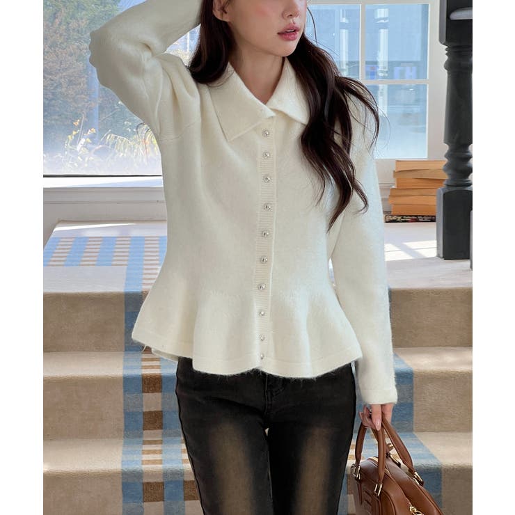 パールフレアニットカーディガン 2025 AW | by muni:r | 詳細画像4 