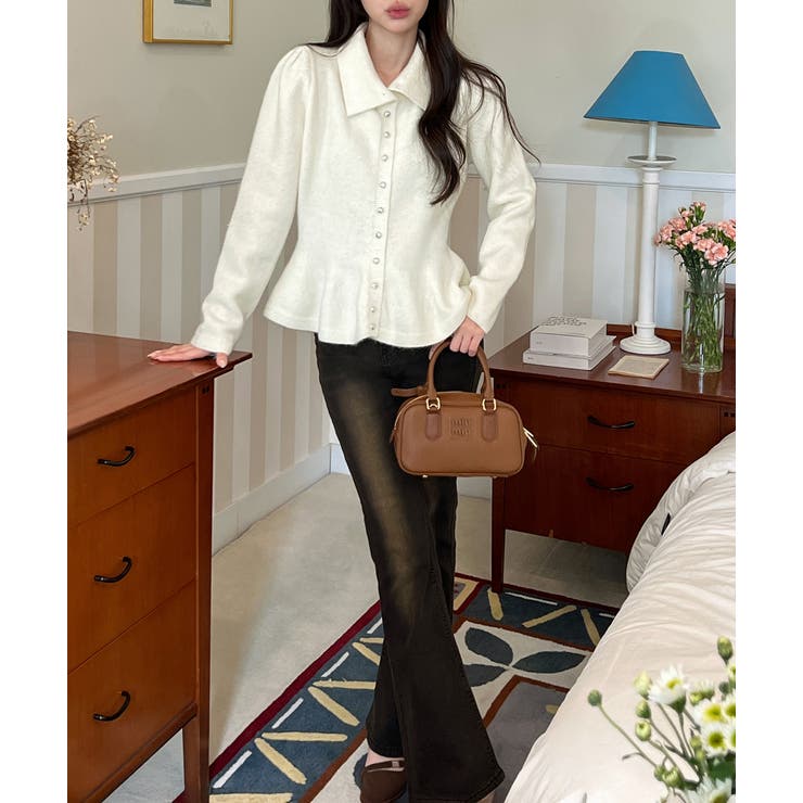 パールフレアニットカーディガン 2025 AW | by muni:r | 詳細画像6 