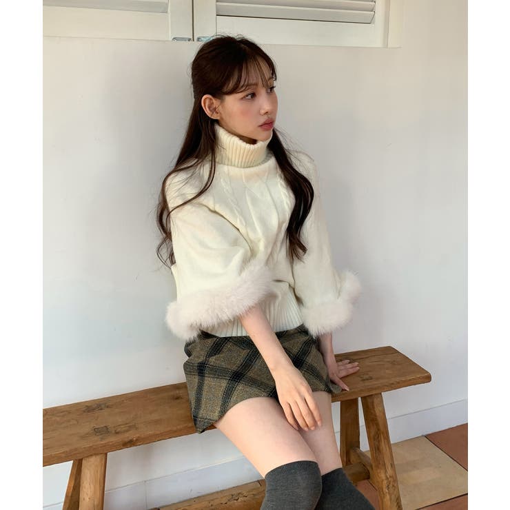 ファーハイネックニットケープ 2025 AW | by muni:r | 詳細画像11 