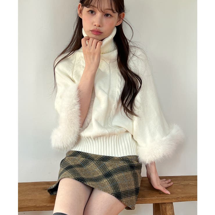 ファーハイネックニットケープ 2025 AW | by muni:r | 詳細画像12 