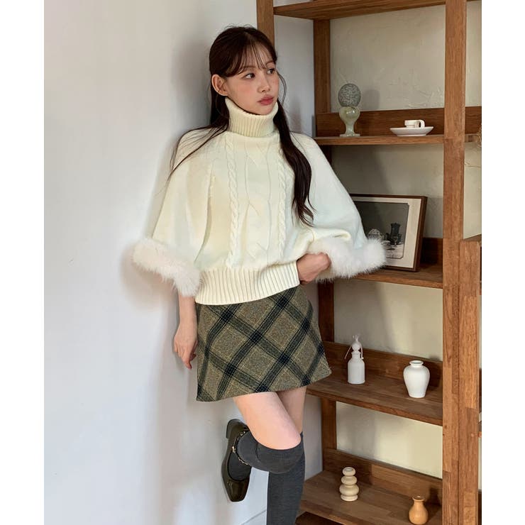 ファーハイネックニットケープ 2025 AW | by muni:r | 詳細画像13 