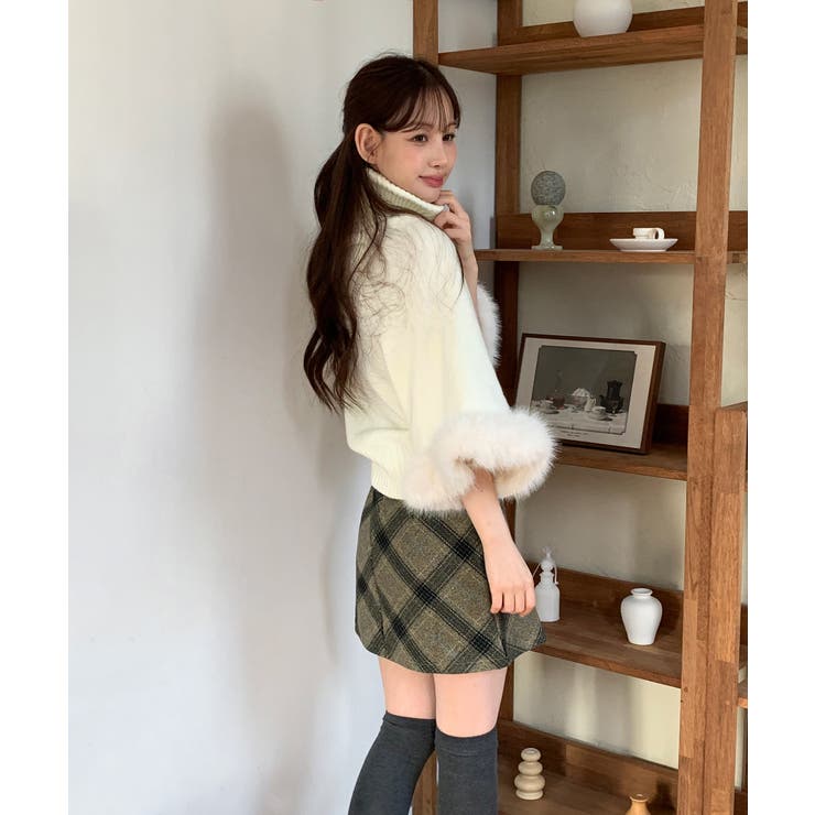 ファーハイネックニットケープ 2025 AW | by muni:r | 詳細画像15 