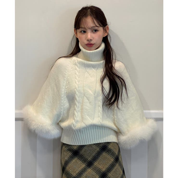 ファーハイネックニットケープ 2025 AW | by muni:r | 詳細画像17 