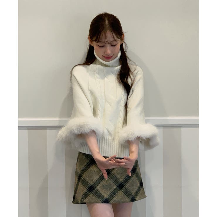 ファーハイネックニットケープ 2025 AW | by muni:r | 詳細画像18 