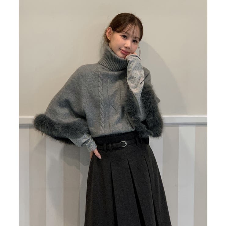 ファーハイネックニットケープ 2025 AW | by muni:r | 詳細画像19 