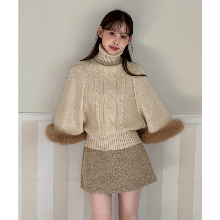 ファーハイネックニットケープ 2025 AW | by muni:r | 詳細画像2 