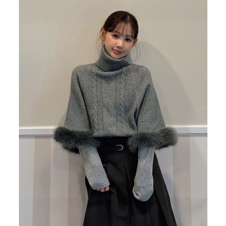 ファーハイネックニットケープ 2025 AW | by muni:r | 詳細画像21 