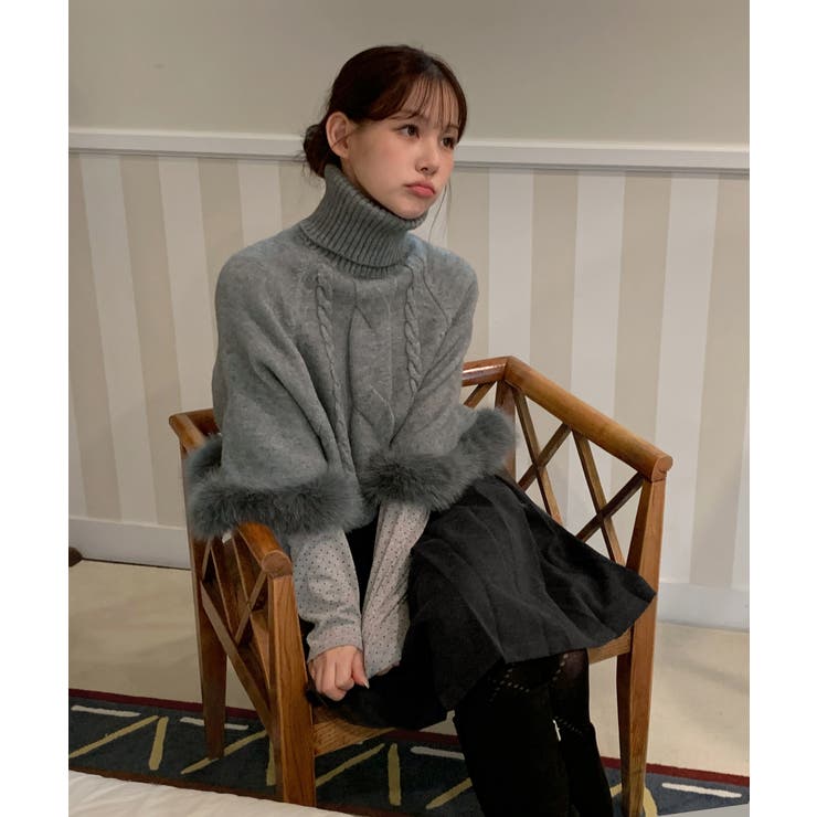 ファーハイネックニットケープ 2025 AW | by muni:r | 詳細画像23 