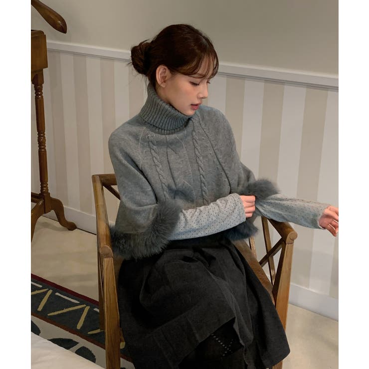 ファーハイネックニットケープ 2025 AW | by muni:r | 詳細画像24 