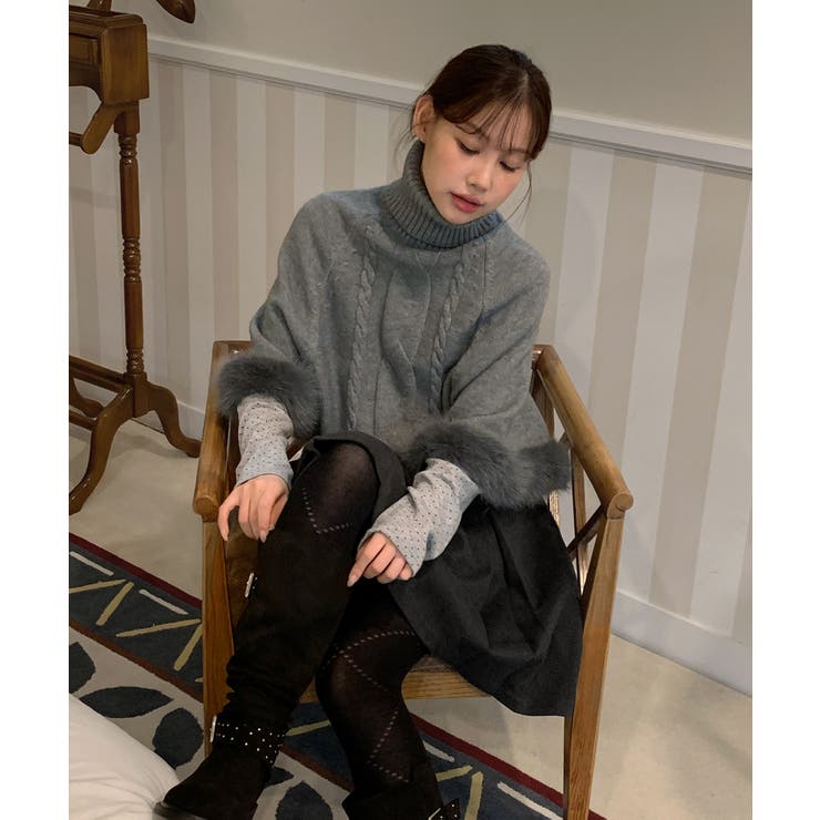 ファーハイネックニットケープ 2025 AW | by muni:r | 詳細画像25 