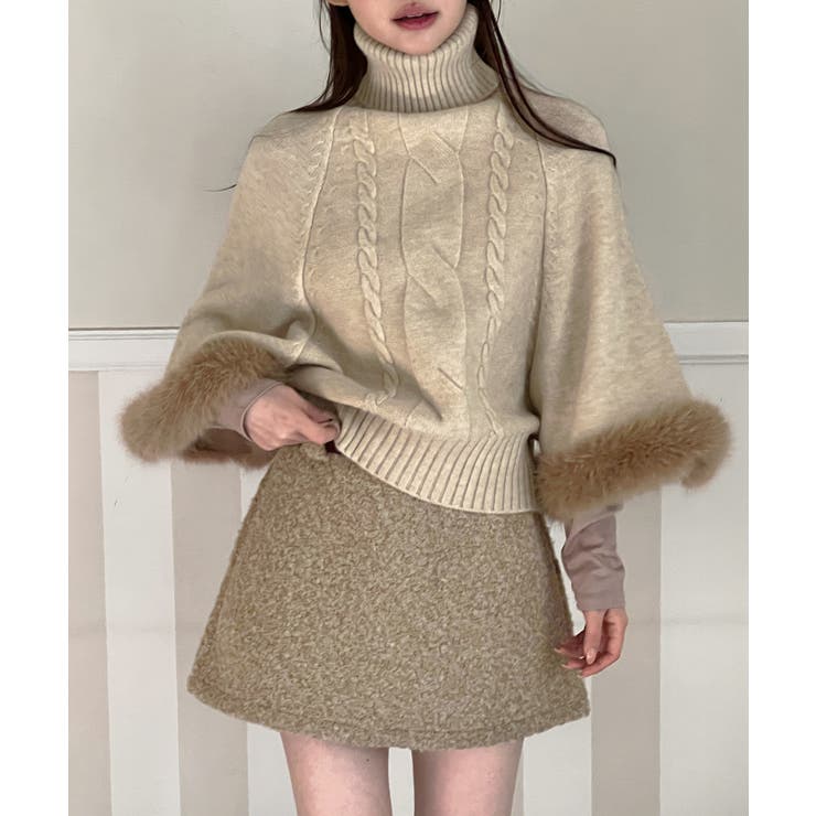 ファーハイネックニットケープ 2025 AW | by muni:r | 詳細画像3 