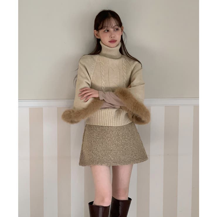 ファーハイネックニットケープ 2025 AW | by muni:r | 詳細画像4 