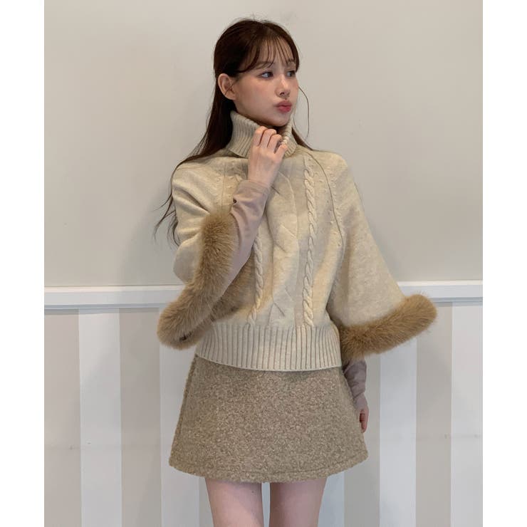 ファーハイネックニットケープ 2025 AW | by muni:r | 詳細画像6 