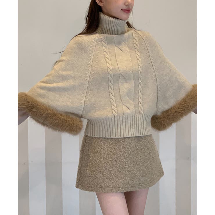 ファーハイネックニットケープ 2025 AW | by muni:r | 詳細画像7 