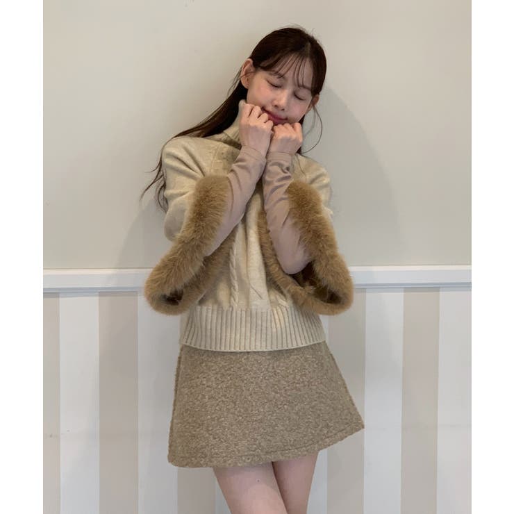 ファーハイネックニットケープ 2025 AW | by muni:r | 詳細画像8 