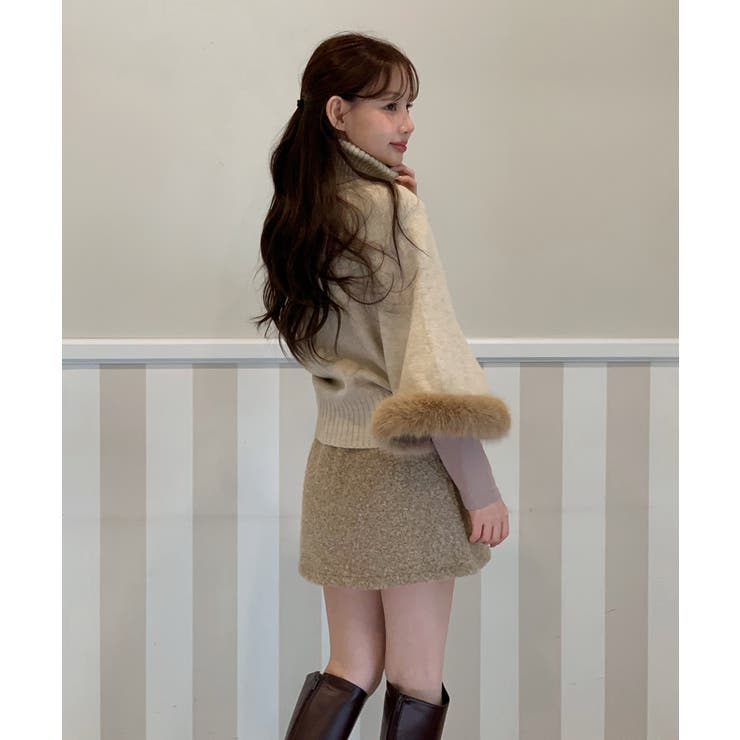 ファーハイネックニットケープ 2025 AW | by muni:r | 詳細画像9 