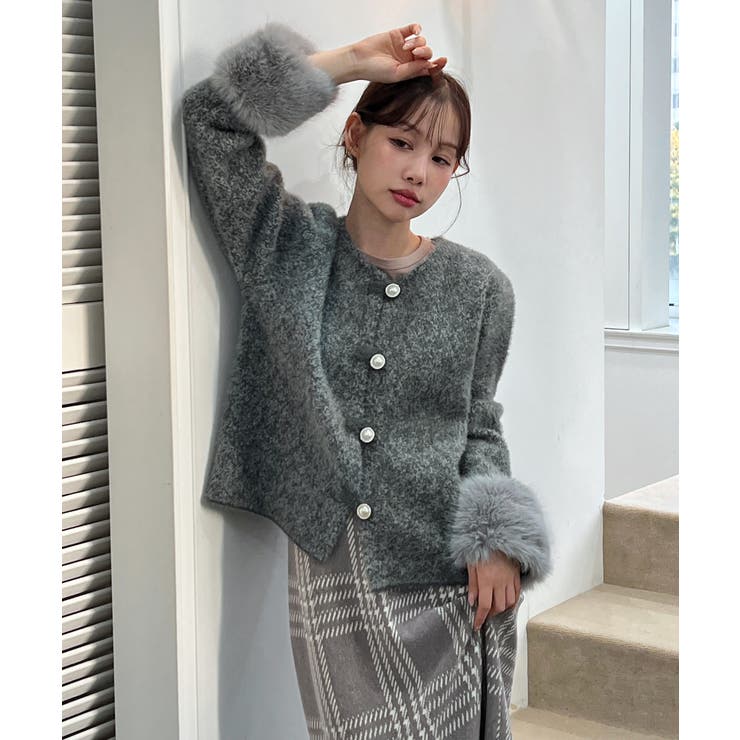 ファーカフスパールボタンニットコート 2025 AW | by muni:r | 詳細画像5 