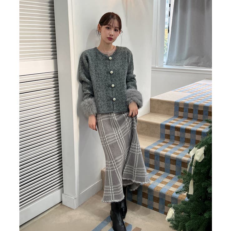 ファーカフスパールボタンニットコート 2025 AW | by muni:r | 詳細画像6 