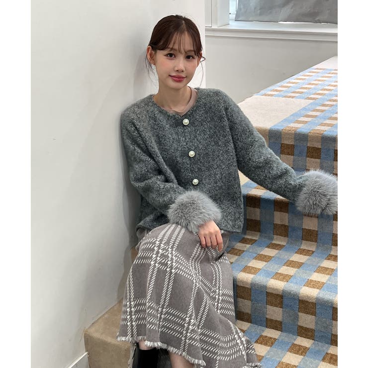 ファーカフスパールボタンニットコート 2025 AW | by muni:r | 詳細画像7 