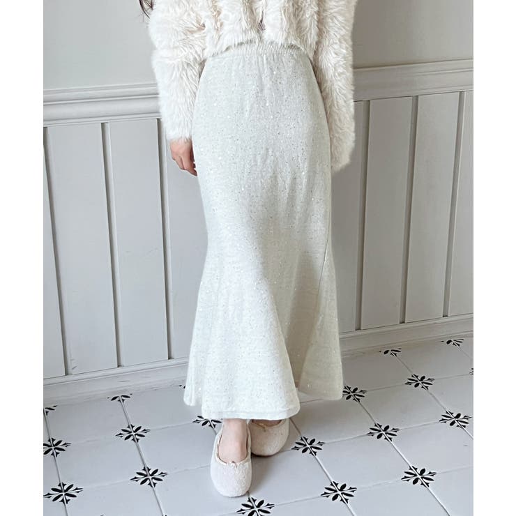 パールポイント フレア ニットスカート | by muni:r | 詳細画像1 