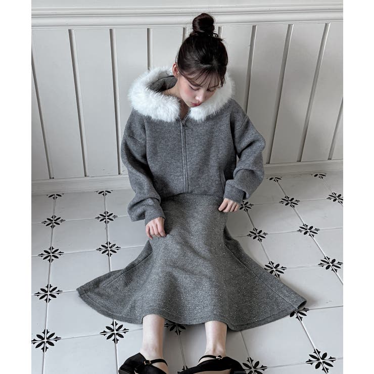 パールポイント フレア ニットスカート | by muni:r | 詳細画像10 