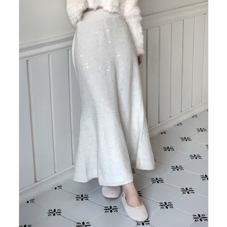 パールポイント フレア ニットスカート | by muni:r | 詳細画像4 