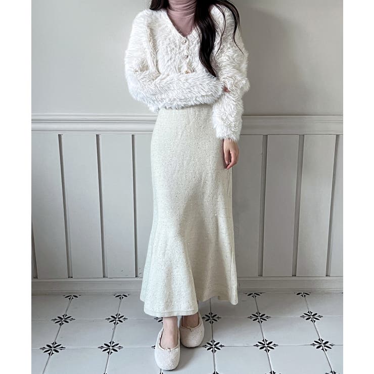 パールポイント フレア ニットスカート | by muni:r | 詳細画像5 