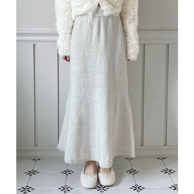 パールポイント フレア ニットスカート | by muni:r | 詳細画像6 