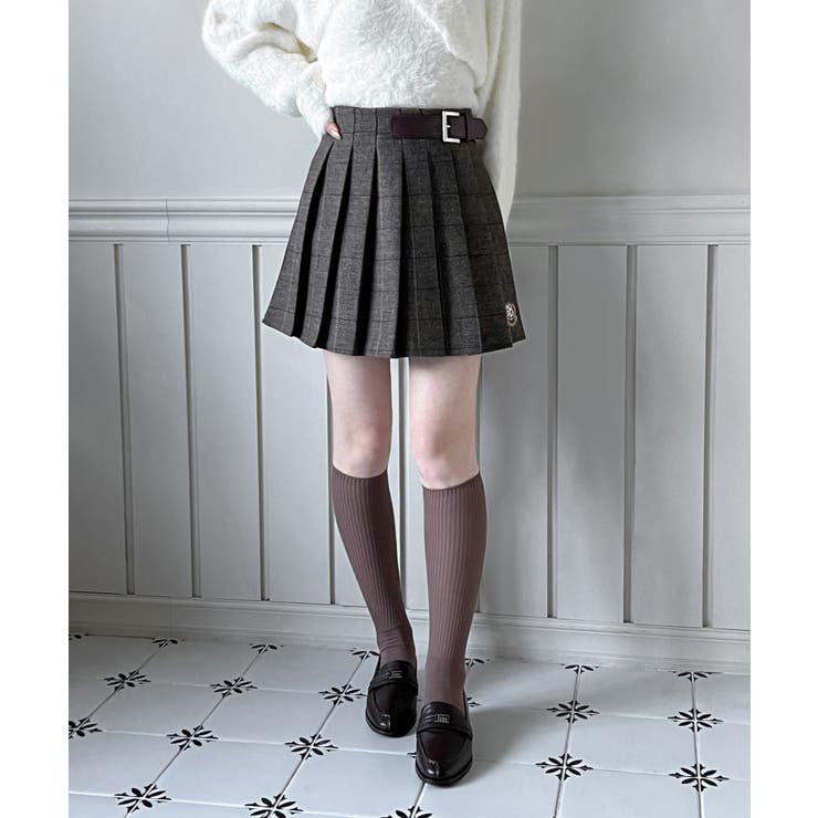ベルトポイント チェックミニスカート/2025 AW COLLECTION | by muni:r | 詳細画像1 